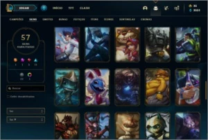 Conta bronze 1 com 130 champs e 57 skins ( MAIN ADC ) - League of Legends LOL