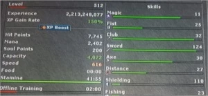 EK 510+ Skill 124 NON PVP CELEBRA - Tibia