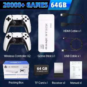Game Stick M15 Pro Mais de 30.000 Jogos 2 Controles s/ Fio - Produtos Físicos