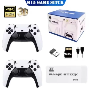 Game Stick M15 Pro Mais de 30.000 Jogos 2 Controles s/ Fio - Produtos Físicos