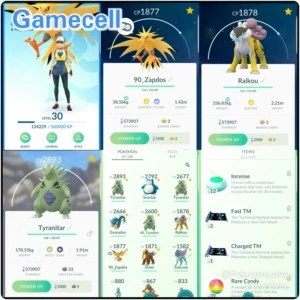 Conta Pokémon GO Nível 30 Time Mystic - Lendários