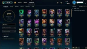 Conta LOL Gold V, Quase todos os champs e 350 skins Leia TD - League of Legends
