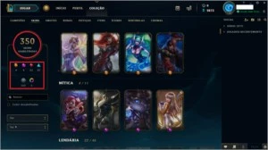 Conta LOL Gold V, Quase todos os champs e 350 skins Leia TD - League of Legends