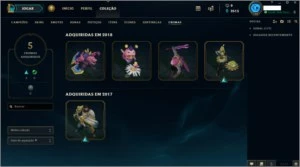 Conta LOL Gold V, Quase todos os champs e 350 skins Leia TD - League of Legends