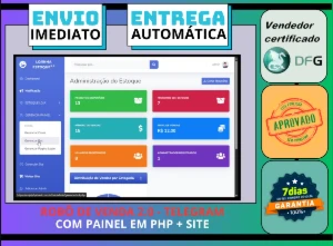 Robo De Vendas No Telegram Com Painel Em Php + Site - Others