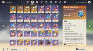 Genshin AR 45 Xiao, Diluc, Túmo e Jade - Genshin Impact