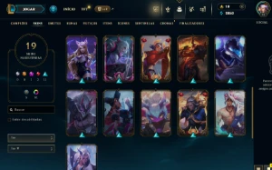 FULL ACESSO 43 CHAMPS + 19 SKINS BORDAS E CHROMAS - League of Legends LOL