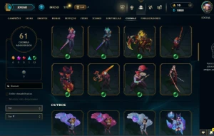 FULL ACESSO 43 CHAMPS + 19 SKINS BORDAS E CHROMAS - League of Legends LOL