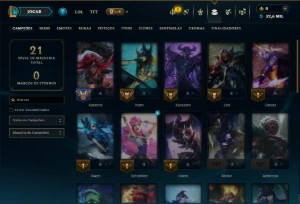Platina 3 com 35 Champs e 1 Skin - League of Legends LOL