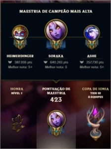 Conta Gold 1  LOL | Não é smurf | lvl 303 | Falta 26 champs - League of Legends