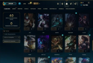 Prata 2 com 50 Champs e 5 Skins +1 Prestigio - League of Legends LOL