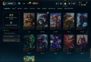 Prata 2 com 50 Champs e 5 Skins +1 Prestigio - League of Legends LOL