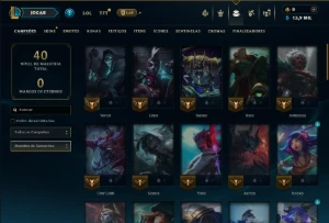 Prata 2 com 50 Champs e 5 Skins +1 Prestigio - League of Legends LOL