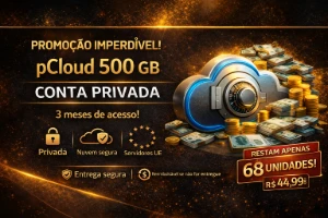 ☁️pCloud 500 GB–Conta Privada–Garantia 30Dias–Trimestral⚡📫
