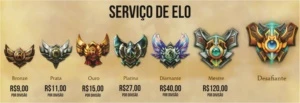 League of Legends - "Serviços de ELO/Divisão" LOL