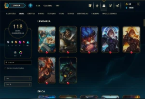 Unranked com 150 Champs e 118 Skins ( MONO SUP ) - League of Legends LOL