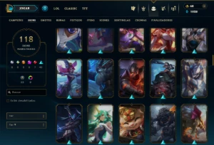 Unranked com 150 Champs e 118 Skins ( MONO SUP ) - League of Legends LOL