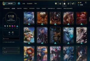 Unranked com 150 Champs e 118 Skins ( MONO SUP ) - League of Legends LOL