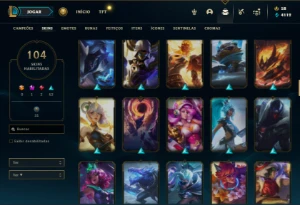 Unranked com 150 Champs e 104 Skins - League of Legends LOL