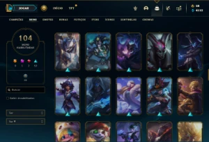 Unranked com 150 Champs e 104 Skins - League of Legends LOL