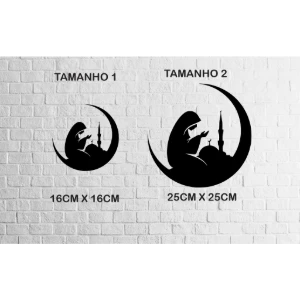 Quadro Circular Mulher em Oração em MDF Preto - Artesanato e Personalizados