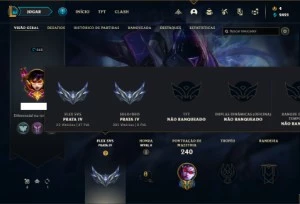 Conta prata 4 com 110 Champs e 123 Skins + 8 Espolios - League of Legends LOL