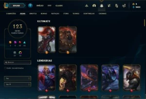Conta prata 4 com 110 Champs e 123 Skins + 8 Espolios - League of Legends LOL