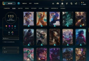 Conta prata 4 com 110 Champs e 123 Skins + 8 Espolios - League of Legends LOL