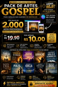 +2.000 Artes Gospel Premium 100% Editáveis No Canva - Artes e Templates Artes Canva