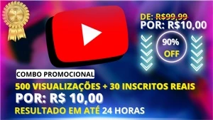 (PROMOÇÃO) 500 Visualizações + 30 Inscritos Reais Youtube - Redes Sociais