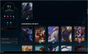 Conta Ouro 3 com 91 SKINS e TODOS os campeoens - League of Legends LOL