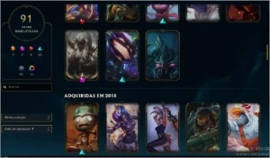 Conta Ouro 3 com 91 SKINS e TODOS os campeoens - League of Legends LOL