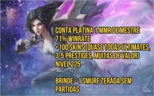 Conta Platina 1 MMR Mestre (71%) - League of Legends LOL