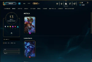 Unranked com 50 Champs e 13 Skins - League of Legends LOL