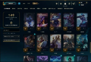Unranked com 50 Champs e 13 Skins - League of Legends LOL
