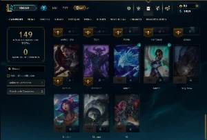 Unranked com 50 Champs e 13 Skins - League of Legends LOL
