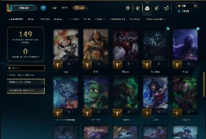 Unranked com 50 Champs e 13 Skins - League of Legends LOL