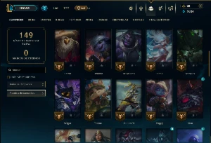 Unranked com 50 Champs e 13 Skins - League of Legends LOL