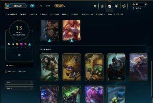 Unranked com 50 Champs e 13 Skins - League of Legends LOL