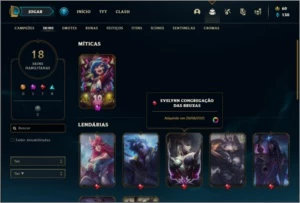 Conta prata 2 com 28 champs e 18 skins - League of Legends LOL
