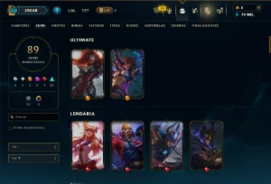 Ferro 4 com TODOS os Champs e 89 Skins ( Nivel 486 ) - League of Legends LOL