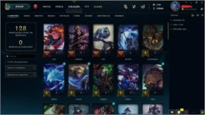 CONTA SMURF UNRANKED COM BASTANTE CHAMPS E ALGUMAS SKINS - League of Legends LOL