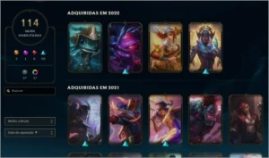 Conta LoL ouro4 todos champ com 113k essência azul,114skins - League of Legends