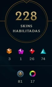 Conta LOL d4 com 228 skins e 325 icones - League of Legends