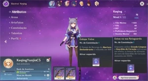 Conta Genshin Impact AR 5 com Keqing e Yunjin C5