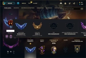 Conta Diamante 2 com TODOS os champs e 107 Skins - League of Legends LOL