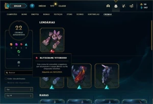 Conta Diamante 2 com TODOS os champs e 107 Skins - League of Legends LOL