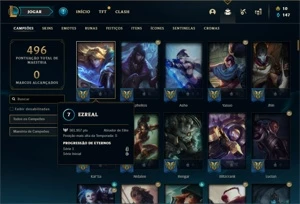 Conta Diamante 2 com TODOS os champs e 107 Skins - League of Legends LOL