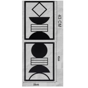 Kit 2 Quadros Geométricos em MDF Preto 43 x 33 cm - Artesanato e Personalizados