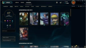 CONTA LOL(OURO 1, DESDE 2014, 47 SKINS, 137 CAMPEÕES ...) - League of Legends